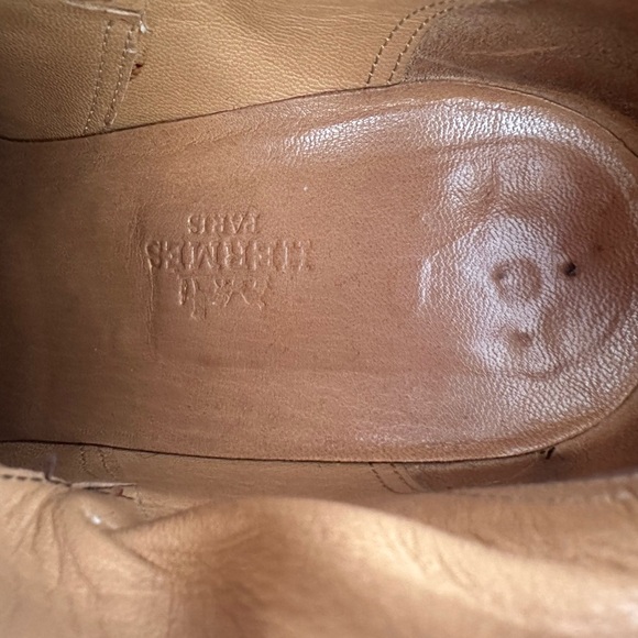 HERMES Brown leather ankle boots in dark brown size 7 - Picture 12 of 12